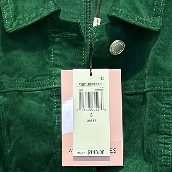 Do not buy sold consignment $225 Corduroy Maxi Dress Green SOLDOUT Size 8 - Picture 10 of 15